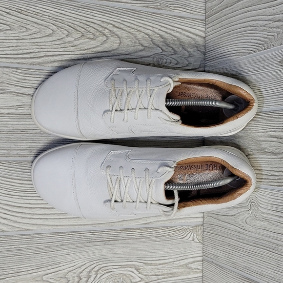 True Linkswear Stealth All White Leather Golf Shoes, Men's 10 - Picture 6 of 14